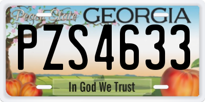 GA license plate PZS4633
