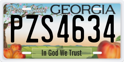 GA license plate PZS4634
