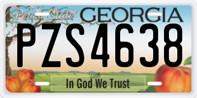 GA license plate PZS4638