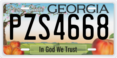 GA license plate PZS4668