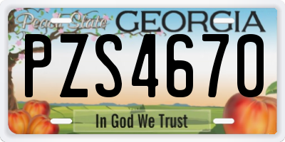 GA license plate PZS4670
