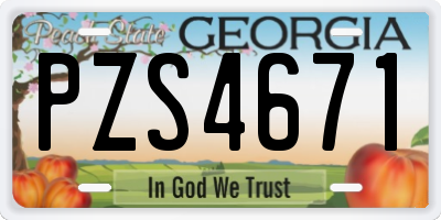 GA license plate PZS4671