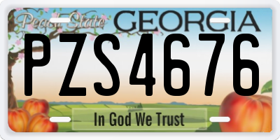 GA license plate PZS4676