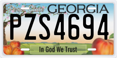 GA license plate PZS4694