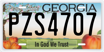 GA license plate PZS4707