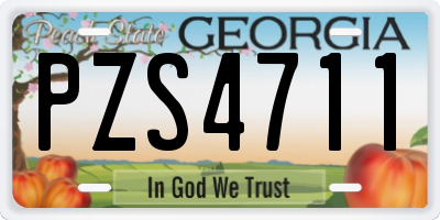 GA license plate PZS4711