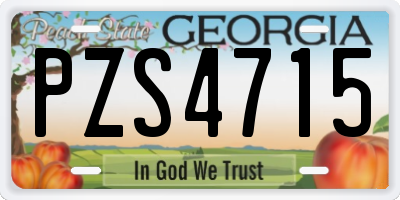 GA license plate PZS4715