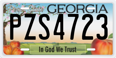 GA license plate PZS4723