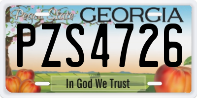 GA license plate PZS4726