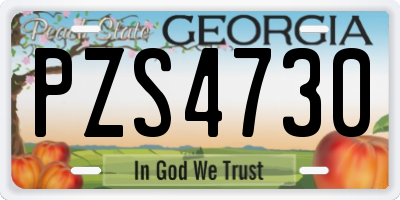 GA license plate PZS4730