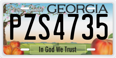 GA license plate PZS4735