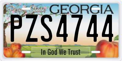 GA license plate PZS4744