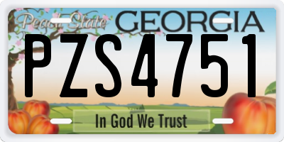 GA license plate PZS4751
