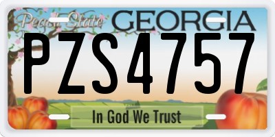 GA license plate PZS4757