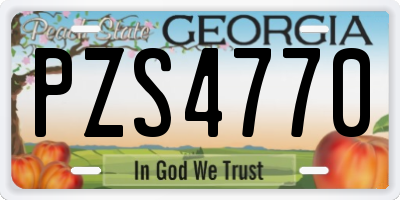 GA license plate PZS4770