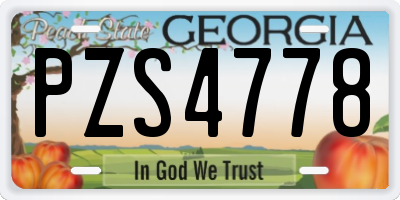 GA license plate PZS4778