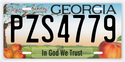 GA license plate PZS4779