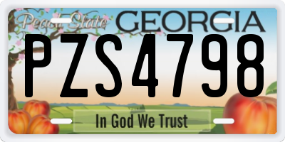 GA license plate PZS4798