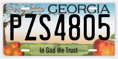 GA license plate PZS4805
