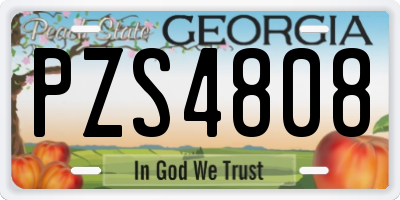 GA license plate PZS4808