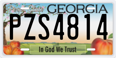 GA license plate PZS4814