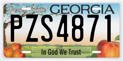 GA license plate PZS4871