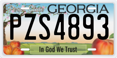 GA license plate PZS4893