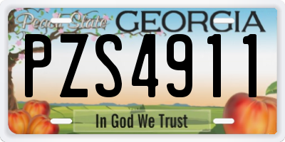GA license plate PZS4911