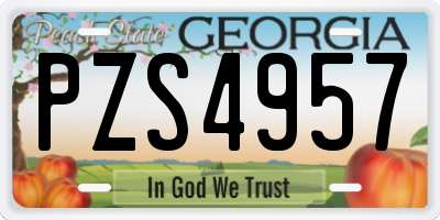 GA license plate PZS4957