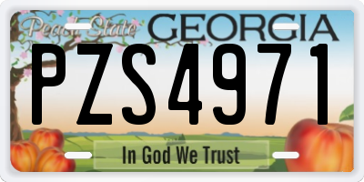 GA license plate PZS4971