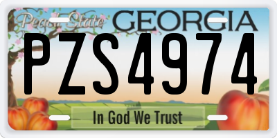 GA license plate PZS4974