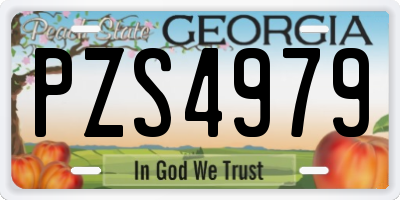 GA license plate PZS4979