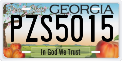 GA license plate PZS5015