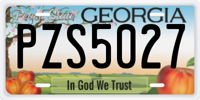 GA license plate PZS5027