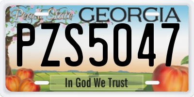 GA license plate PZS5047