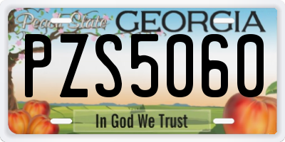 GA license plate PZS5060