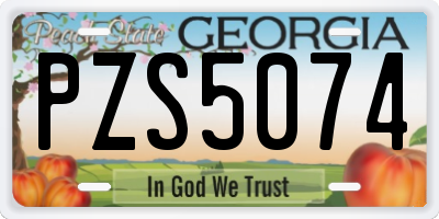 GA license plate PZS5074