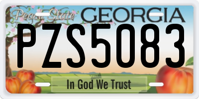 GA license plate PZS5083