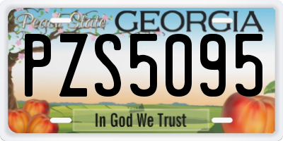 GA license plate PZS5095
