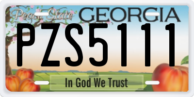 GA license plate PZS5111