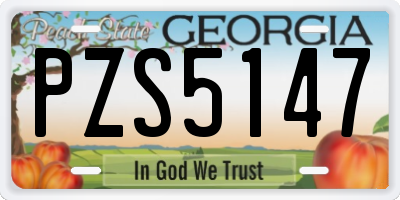 GA license plate PZS5147
