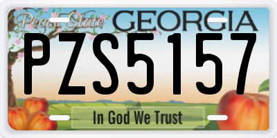GA license plate PZS5157