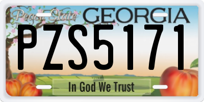GA license plate PZS5171