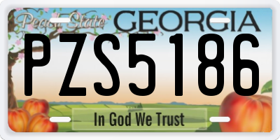 GA license plate PZS5186