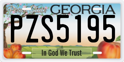 GA license plate PZS5195