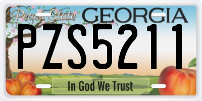 GA license plate PZS5211