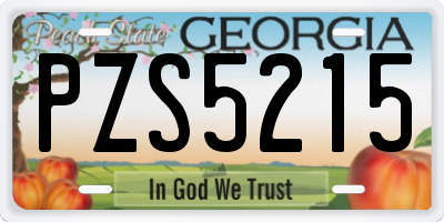 GA license plate PZS5215