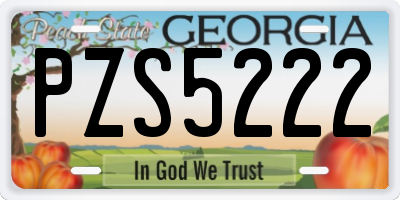 GA license plate PZS5222