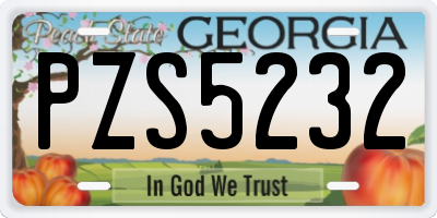 GA license plate PZS5232