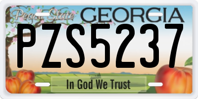 GA license plate PZS5237
